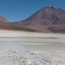 The Bolivian side of Licancabur with Lagunas Blanca and Verde